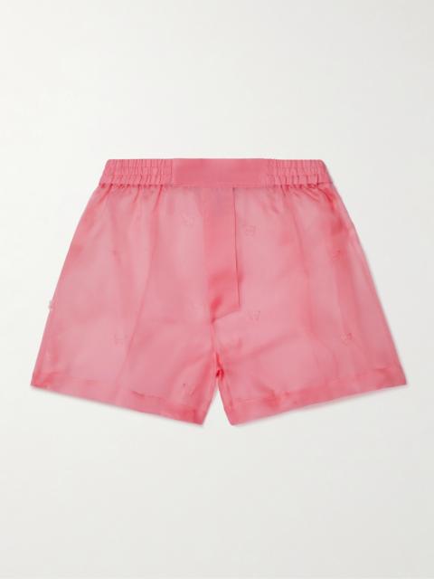 Laser-cut Silk-organza Shorts