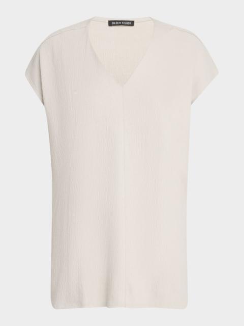 Crinkled Organic Cotton Jersey Tunic