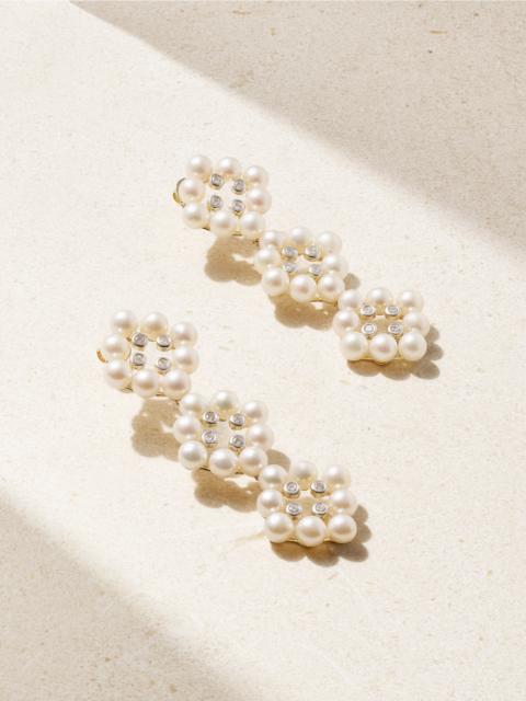 14-karat Gold, Pearl And Diamond Earrings