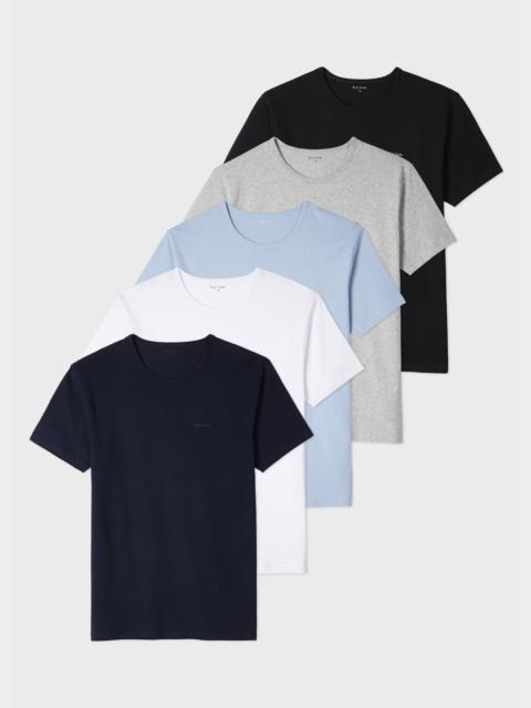 Mixed Organic Cotton Logo Lounge T-Shirts Five Pack