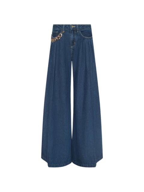 high-rise chain-detail jeans