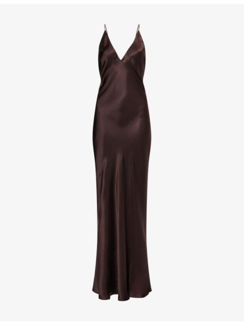 Laurel Cross-Back Silk Maxi Dress