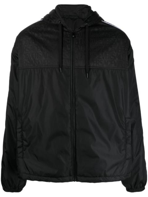 jacquard-logo hooded jacket
