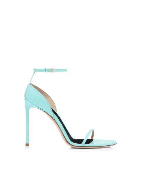 PATENT LEATHER VERTIGO ANKLE STRAP SANDAL