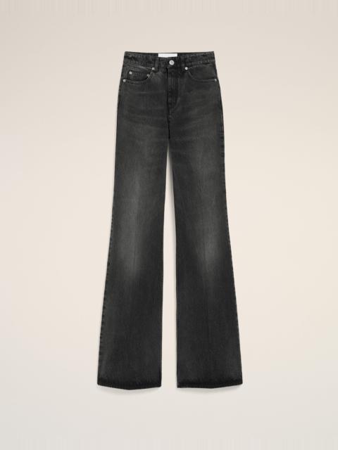 BLACK COTTON FLARE FIT JEANS