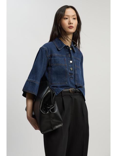 Denim Collared Pocket Top