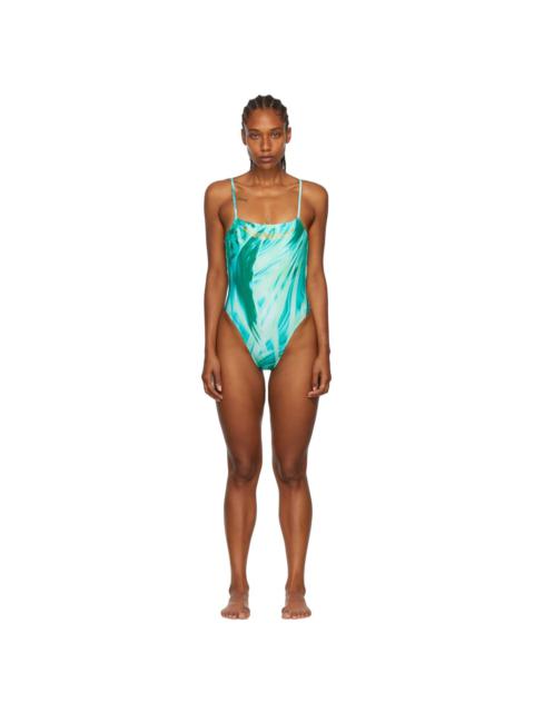 SSENSE Exclusive Blue Nylon One-Piece Swimsuit