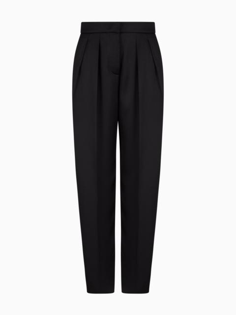 SILK CADY TROUSERS WITH PLEATS