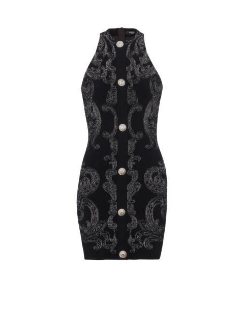 Paisley knit sleeveless dress