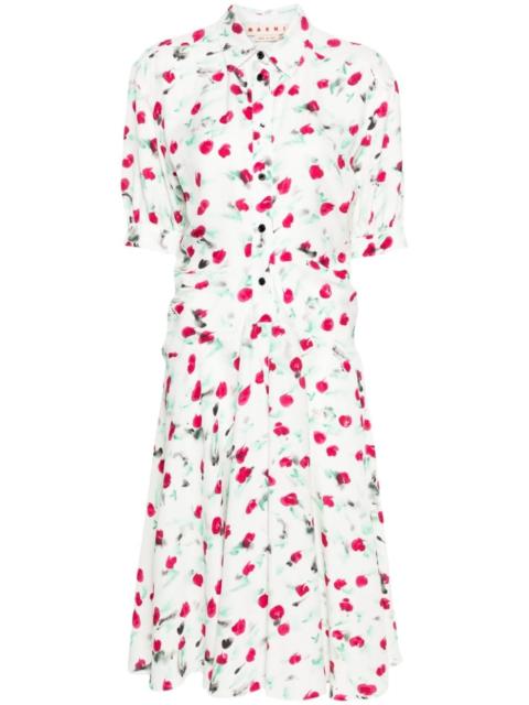 Reverie-print crepe midi dress