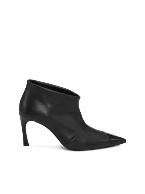 pointed-toe leather boots