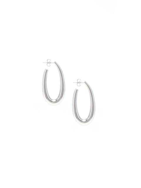 Large Drop Earrings in White Gold 18K
