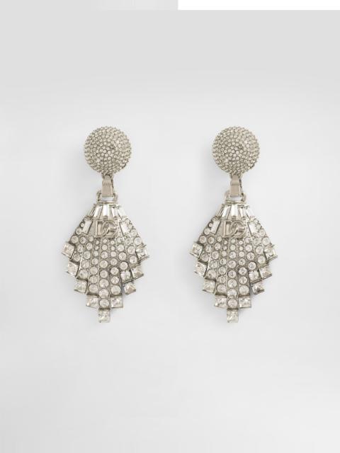 Rhinestone-detailed maxi-drop earrings with DG logo
