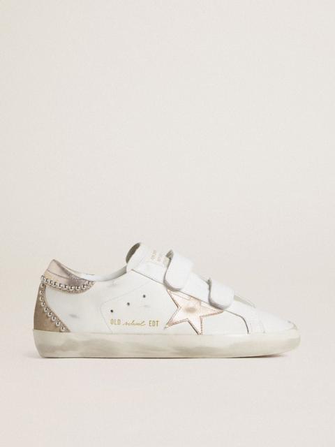 Women’s Old School LTD with rose gold metallic leather star and heel tab