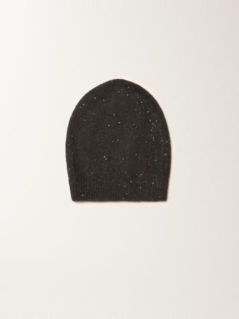 Wool and silk hat with sequins