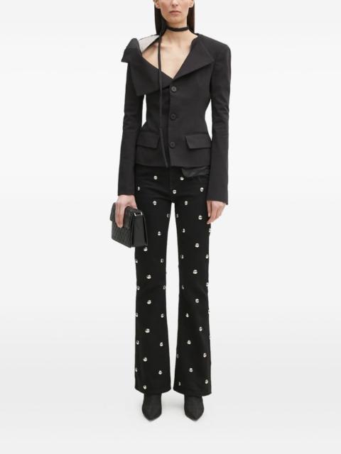 embellished flared jeans