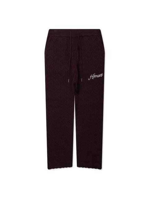 CABLE KNIT PANT - BERRY