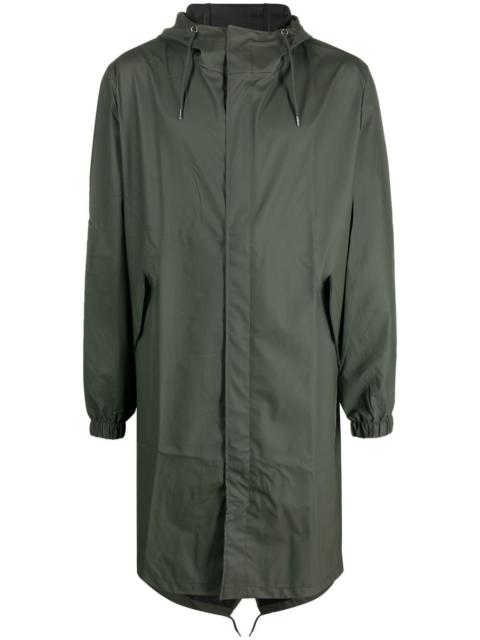 drawstring hooded raincoat