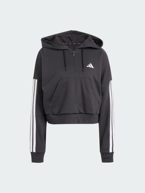 Essentials 3-Stripes French Terry Quarter-Zip Hoodie