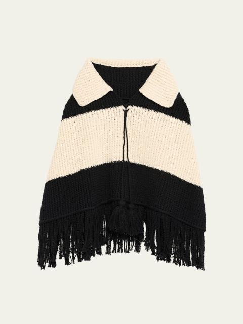 Faune Knit Fringe Cape