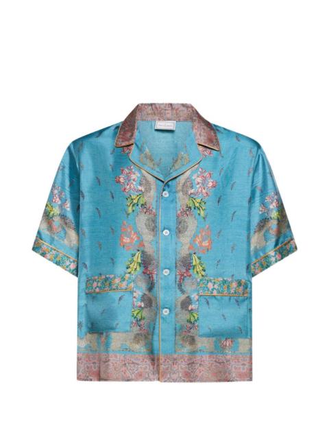 paisley-print short-sleeve shirt