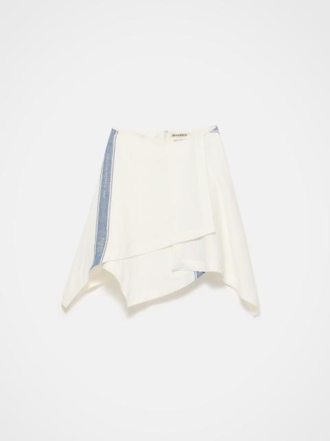WOMENS PANEL SKIRT IN OFF-WHITE & BLUE