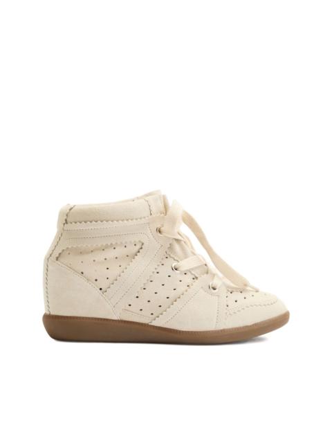Bobby perforated scalloped-edge sneakers