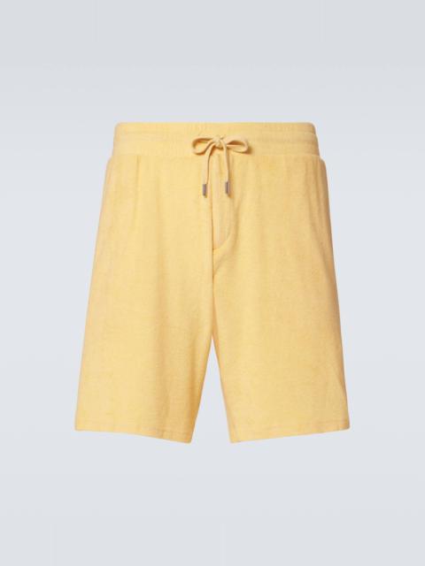 Faustino cotton and linen-blend terry shorts
