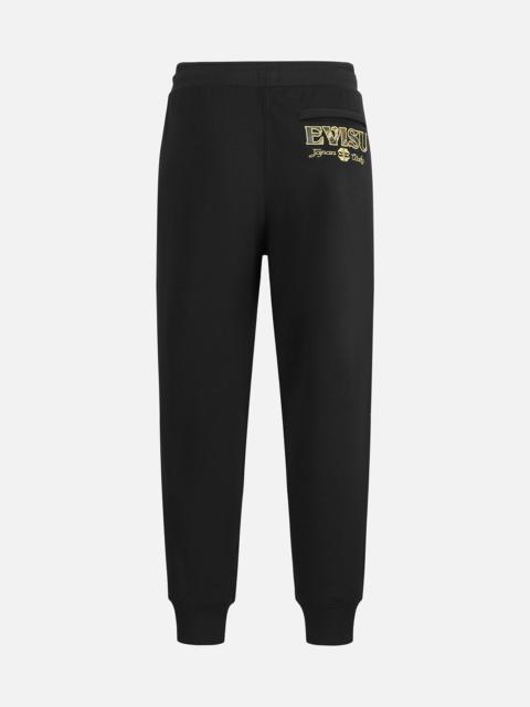 Kamon Embroidery and Logo Brocade Appliqué Regular Fit Sweatpants