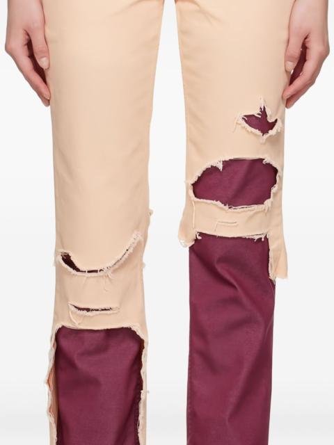 layered cotton jeans