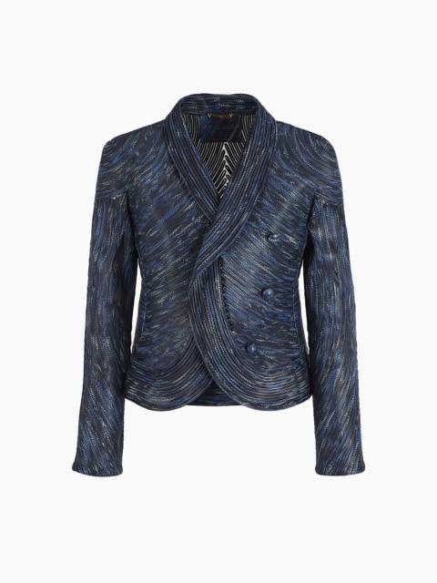 EMBROIDERED NAPPA LEATHER SINGLE-BREASTED JACKET