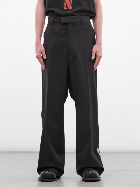 Black Wool Duct Tape Pants