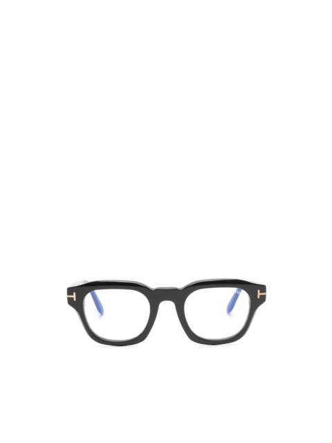 geometric-frame glasses