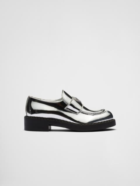 Metallic leather loafers