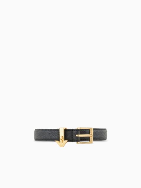 DEER-PRINT BELT WITH EAGLE LOGO CHARM