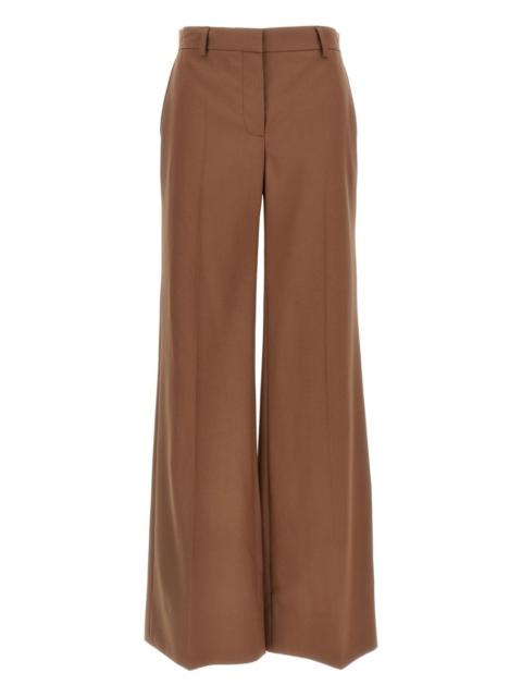 pleated flared trousers