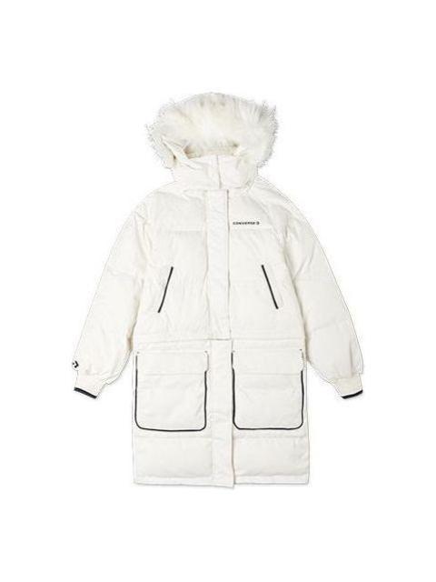 (WMNS) Converse Convertible Long Down Jacket 'White' 10020023-A01