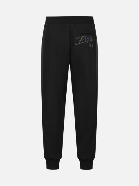 Panel Blocking with Colorful Logo Print Relax Fit Sweatpants