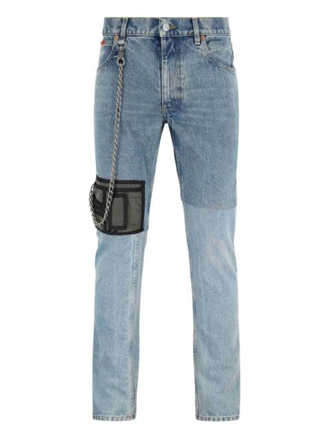 patchwork chain jeans