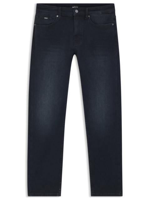 SLIM-FIT JEANS IN MID-BLUE KNITTED DENIM