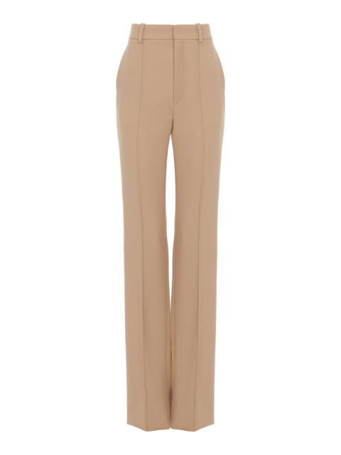 HIGH-WAISTED STRAIGHT PANTS IN WOOL GRAIN DE POUDRE