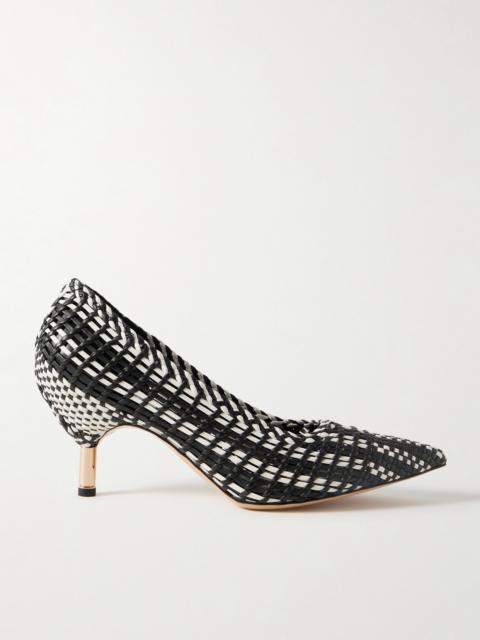 Andres Two-tone Woven Leather Pumps