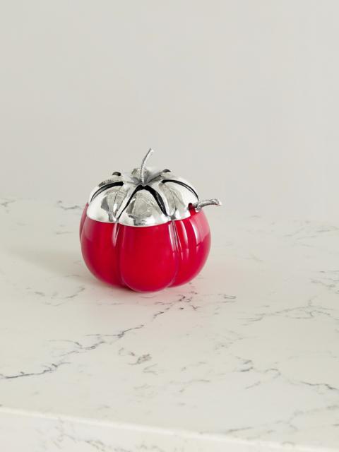 Tomato Sterling Silver And Glass Jam Jar