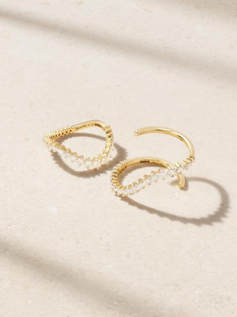 Double Bague Vague Set Of Two 18-karat Gold Diamond Rings