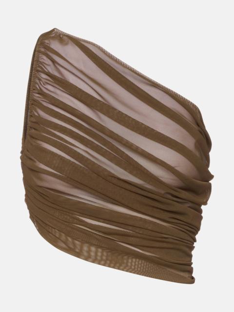 Diana ruched asymmetric crop top