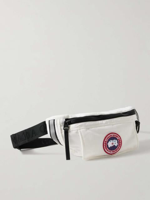 Logo-Appliquéd Webbing-Trimmed Shell Belt Bag