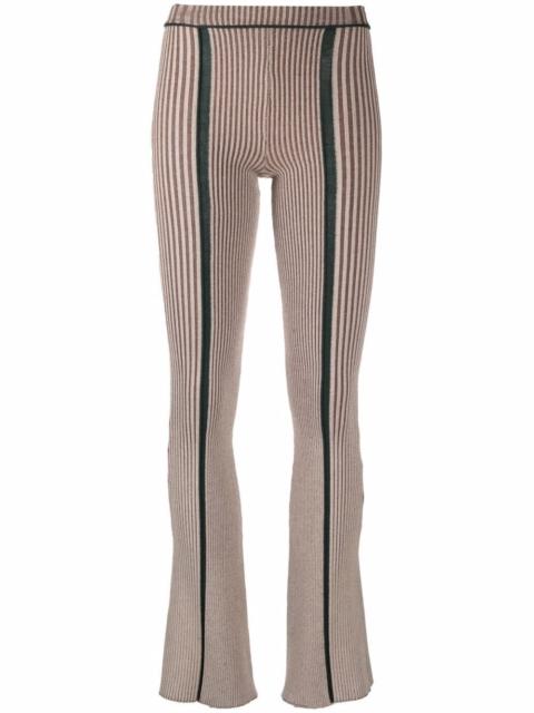 striped flared leggings