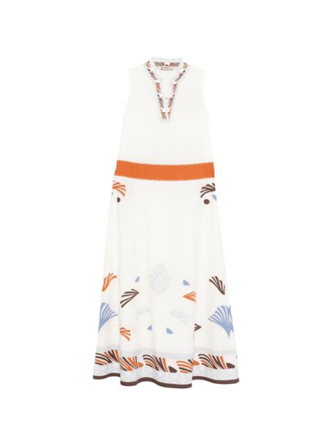 patterned-hem midi dress