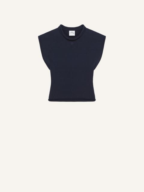 CROPPED SLEEVELES SWEATER