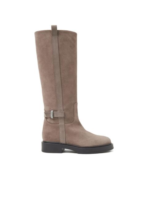 buckle-detail suede boots